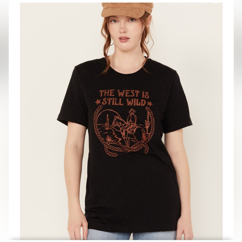 ALI DEE‎ WOMEN'S THE WEST IS STILL WILD GRAPHIC TEE SIZE XL